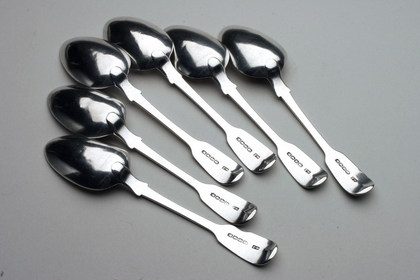 Cape Silver Dessert Spoon Set - (6) - Waldek